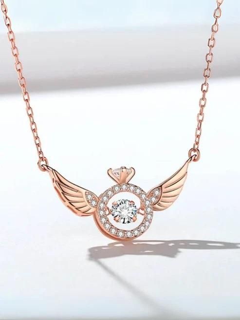 Rose Gold Angel Wings Pendant – A Symbol of Love & Protection🧚‍♀️
