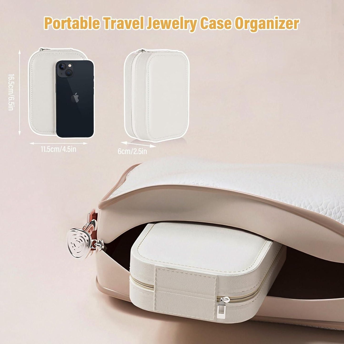 White Jewelry/Makeup Box with LED Mirror 🪞