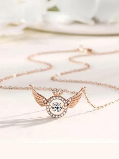Rose Gold Angel Wings Pendant – A Symbol of Love & Protection🧚‍♀️