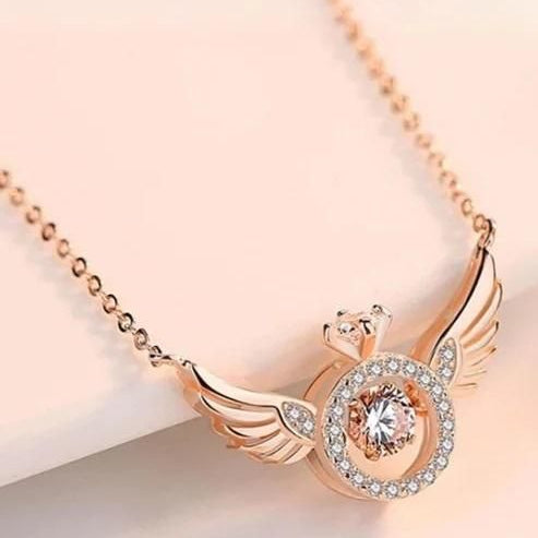 Rose Gold Angel Wings Pendant – A Symbol of Love & Protection🧚‍♀️