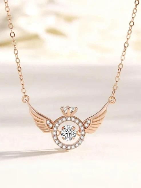 Rose Gold Angel Wings Pendant – A Symbol of Love & Protection🧚‍♀️