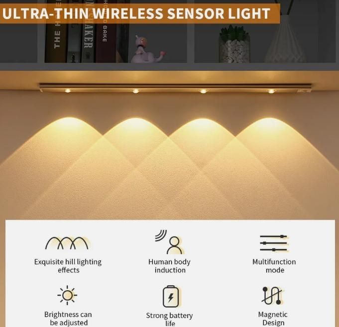 Smart LED Cabinet Light with Motion Sensor – Stick-On & Magnetic 💡